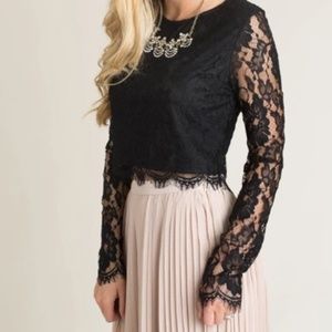 Morning Lavender - Lace Crop Top - Plus Size